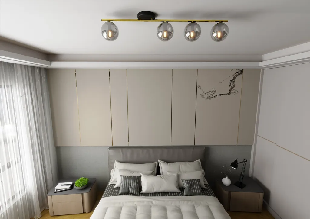 Plafonnier 4xE14 finition graphite MONZA, luminaire chic et robuste - 2
