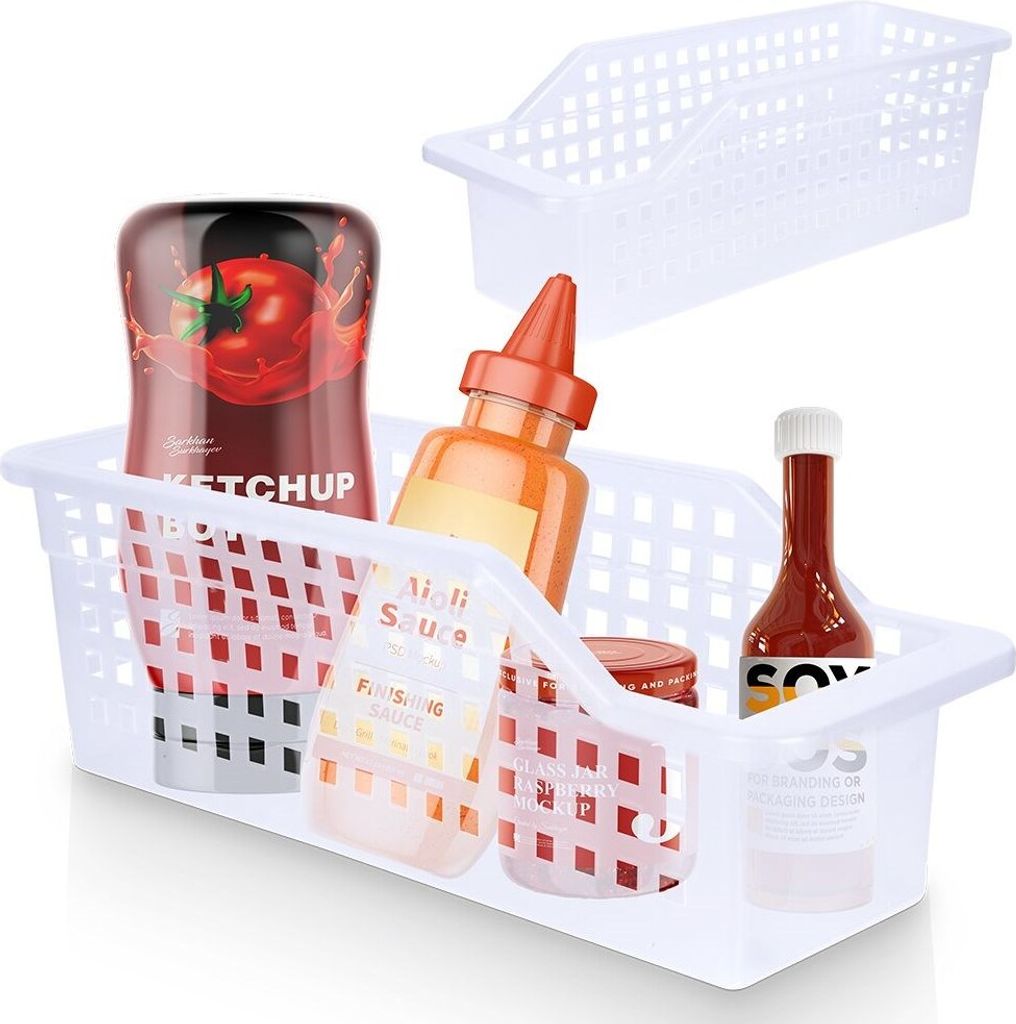 Organizer do lodówki biały 34,5x13x11,5 cm Zdjęcie produktu 
