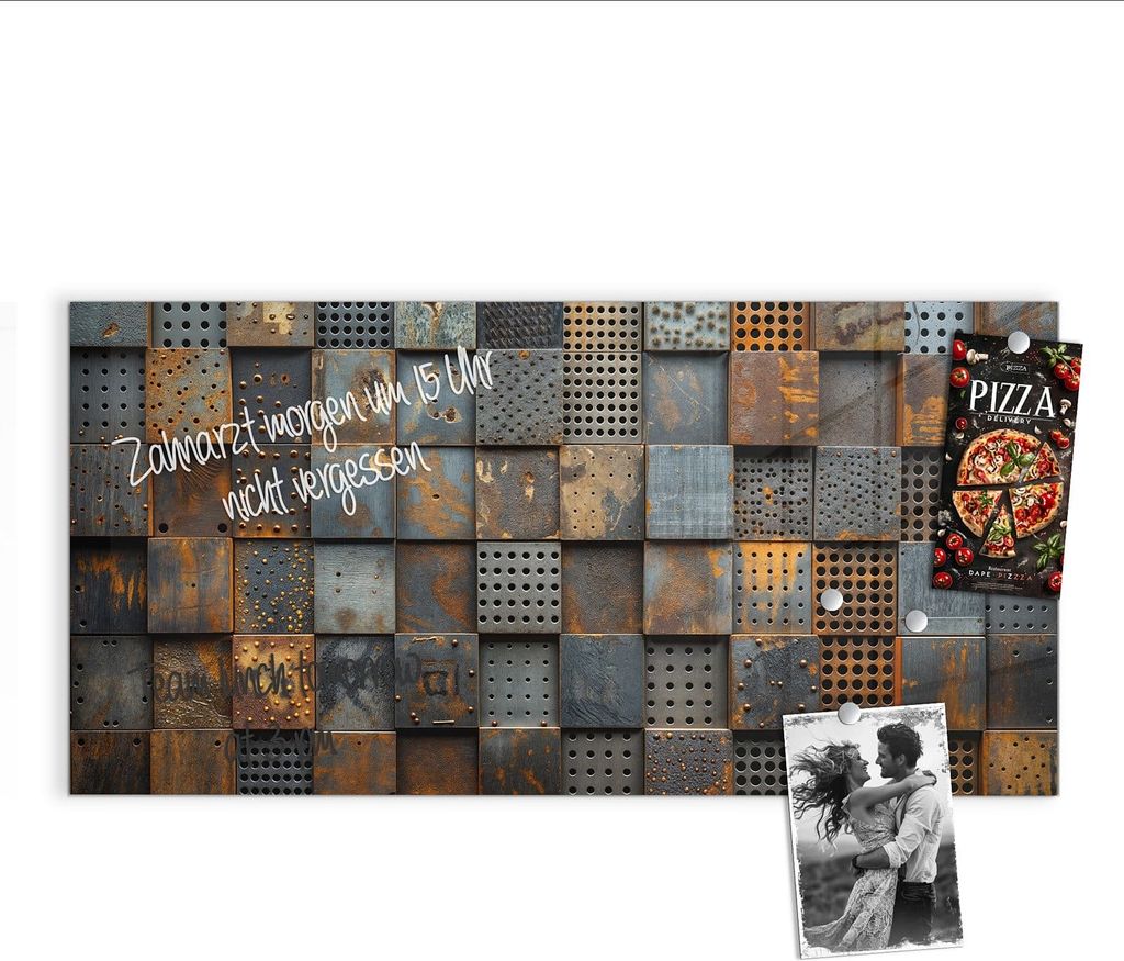 Magnettafel 100x50cm Pinnwand Whiteboard beschreibbar - Gelochte Metallplatten