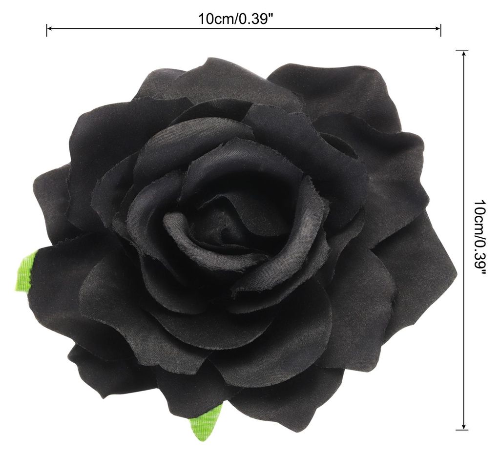 1 Stš¹ck Rosenblš¹ten Haarklammern 10 cm Blumen Haarnadeln Blumenbrosche fš¹r Damen Haaraccessoires Schwarz