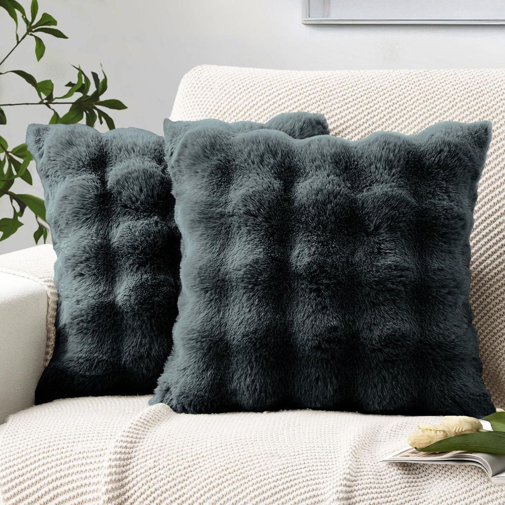 Plüschkissenbezug 40x40 cm, weiches Kissen fürs Sofa, kurzes Dekokissen aus Wolle, r quadratischer Kissenbezug für Sofa und Schlafzimmer, waschb...