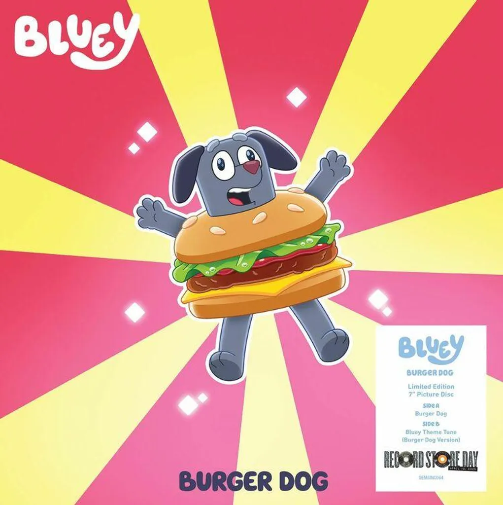 Disque CD Bluey RSD25 Burger Dog 7 Images pour Calmer les Enfants