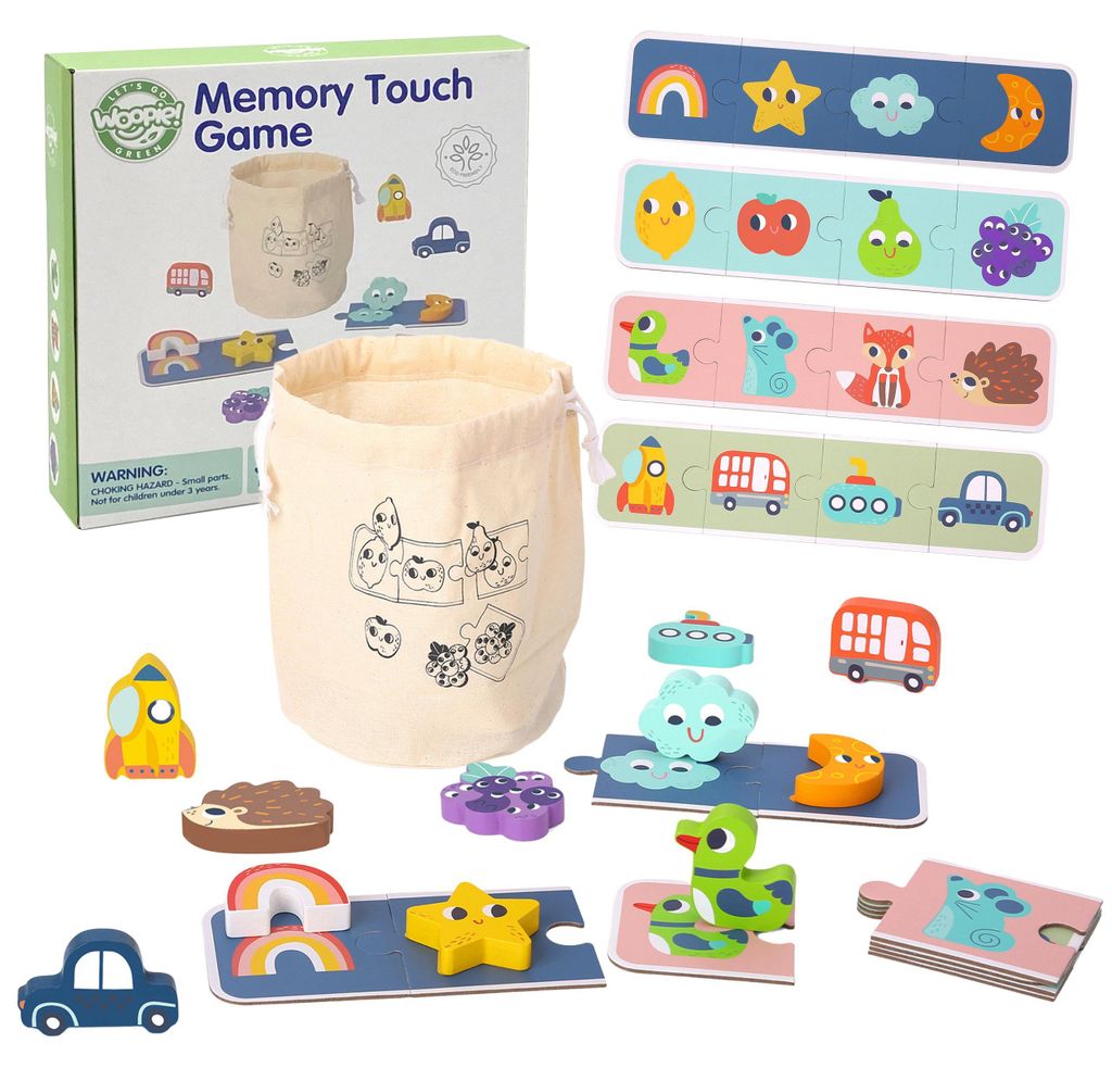 Woopie Verde Memoria Sensoriale Forme Puzzle Immagine del prodotto 