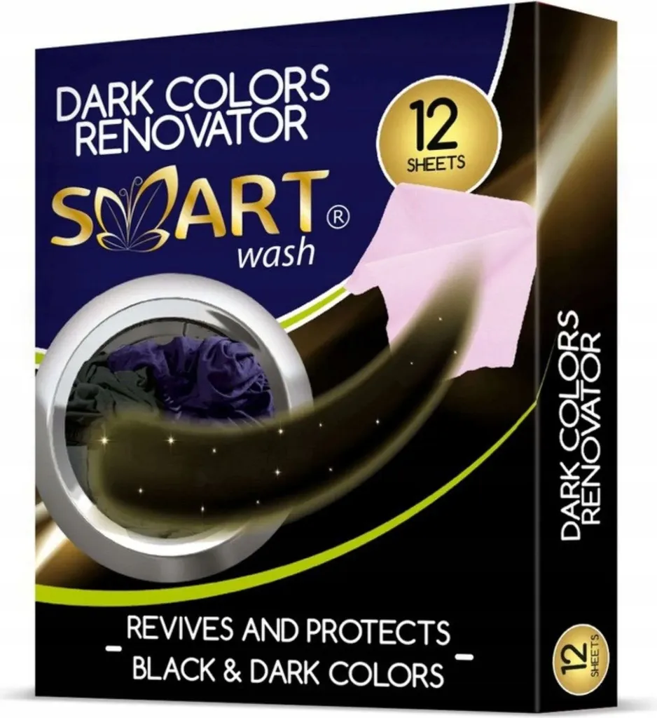 Lingettes anti-décoloration pour linge noir et foncé, pack de 12 pièces