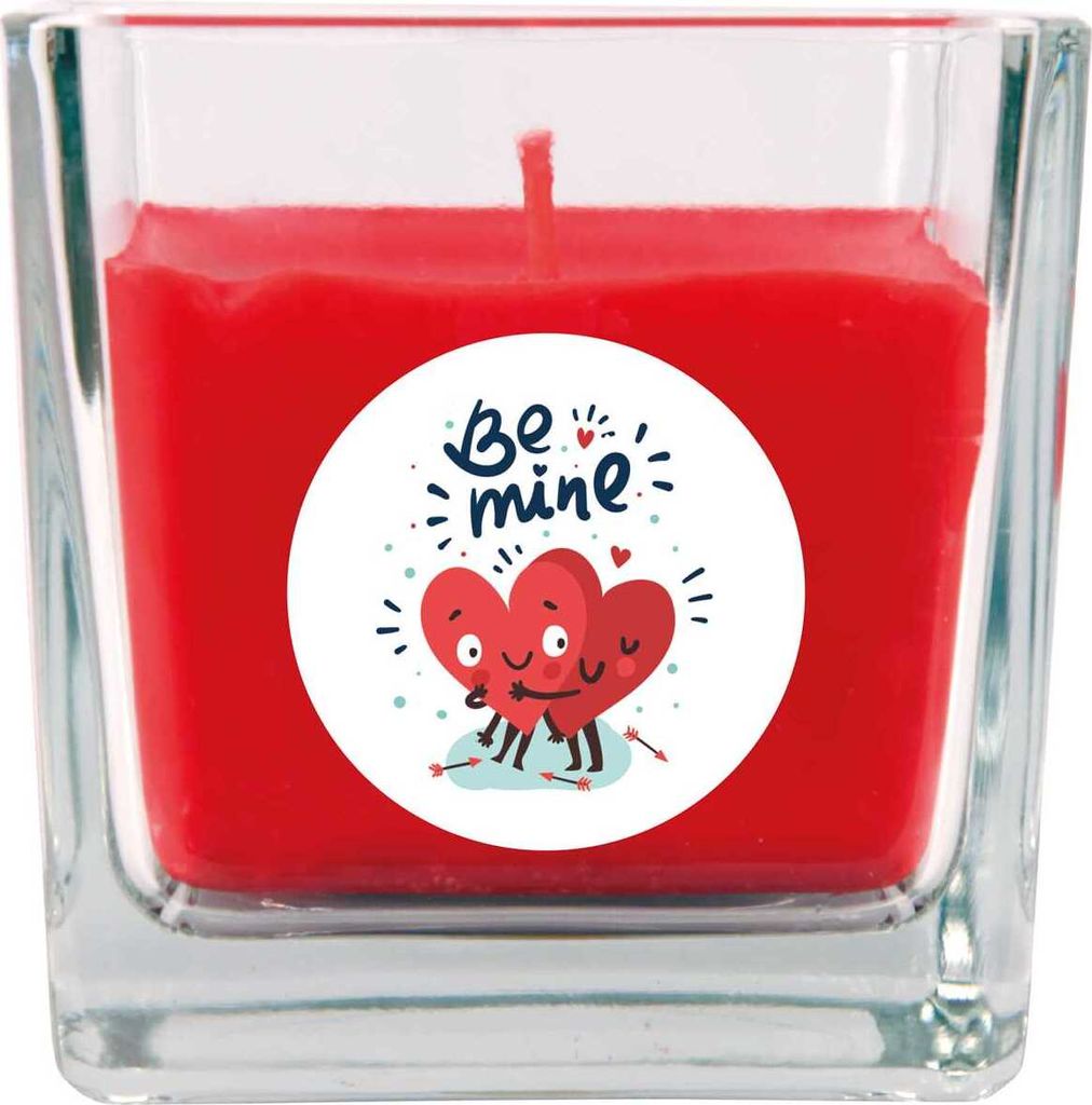 Duftkerze als Valentinstagsgeschenk - Kerze im Bonbon Glas mit vers. Valentinstag - Motiven und Größen