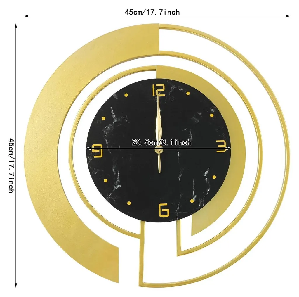 Horloge murale lisible et décorative 45 cm - Métal noir anti-reflet