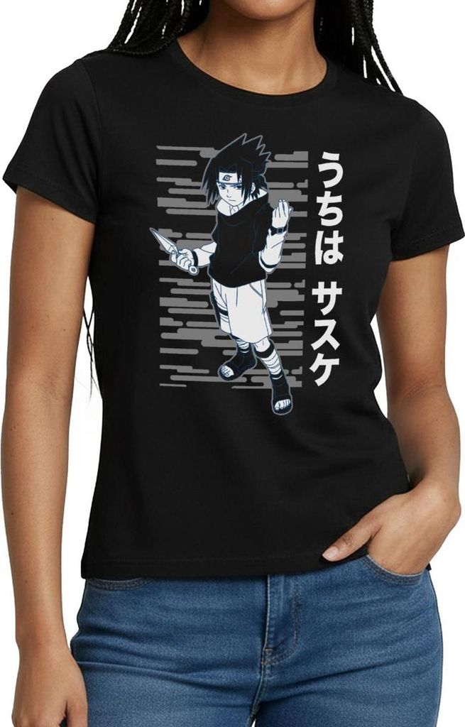 Spreadshirt Naruto Cooles Design Mit Sasuke Frauen T-Shirt, XXL, Schwarz