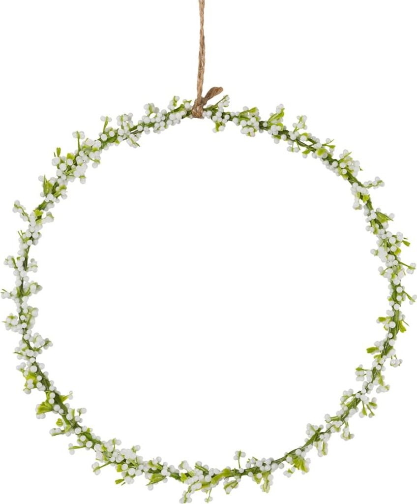 Blumenring Schleierkraut Reif Dekokranz weiß / grün Ø 17 cm