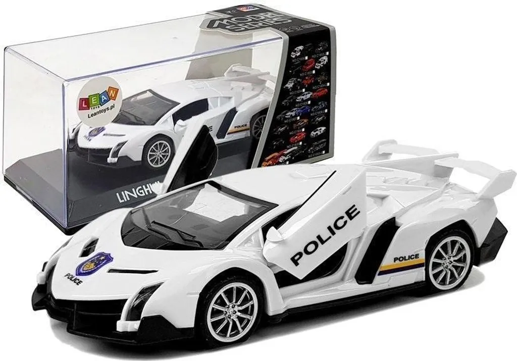 Voiture de sport police pour enfant avec sirène et propulsion par tension
