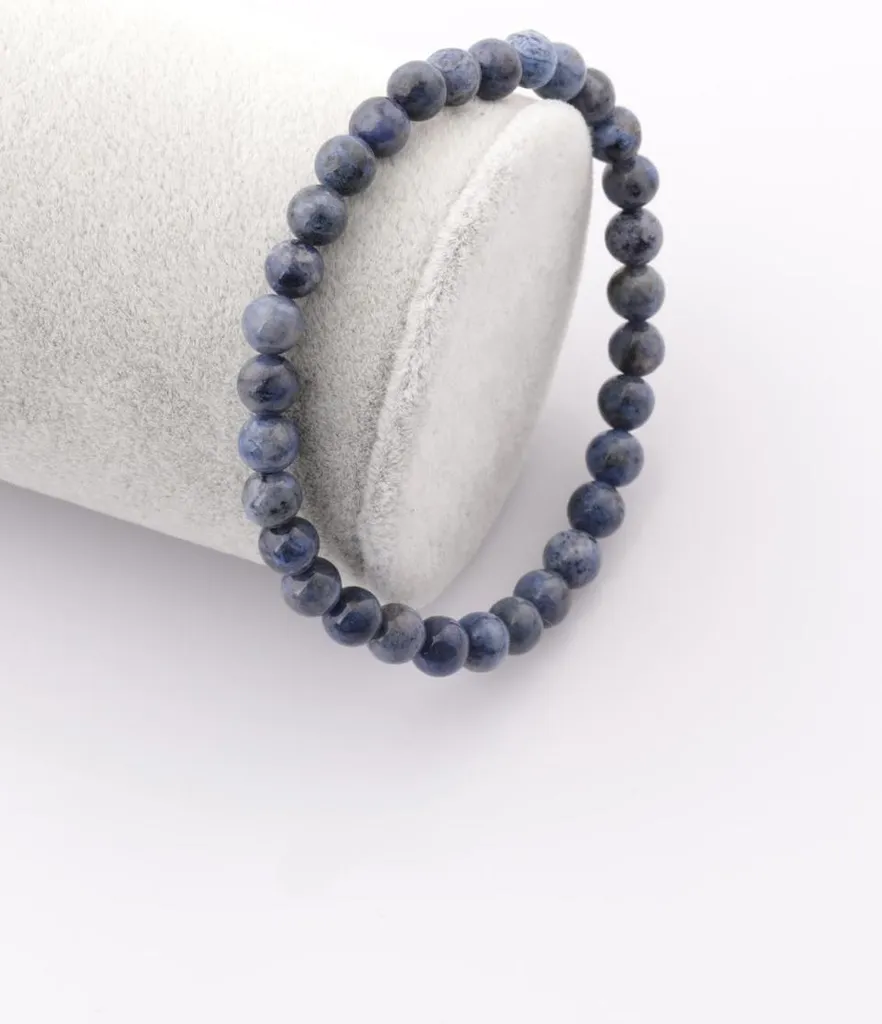 Bracelet bien-être en dumortiérite naturelle perles 6mm zen 18cm