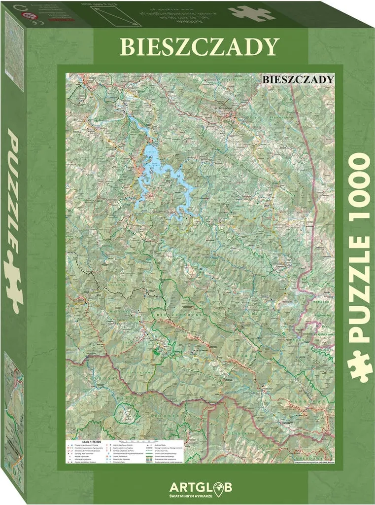 Puzzle 1000 pièces Carte de Bieszczady idéal pour soirée détente DIY
