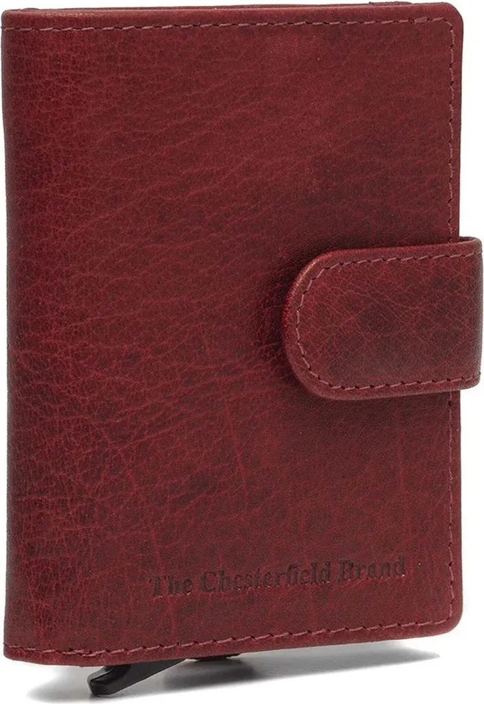 Étui pour carte de crédit en cuir rouge Prague pour homme et femme élégant