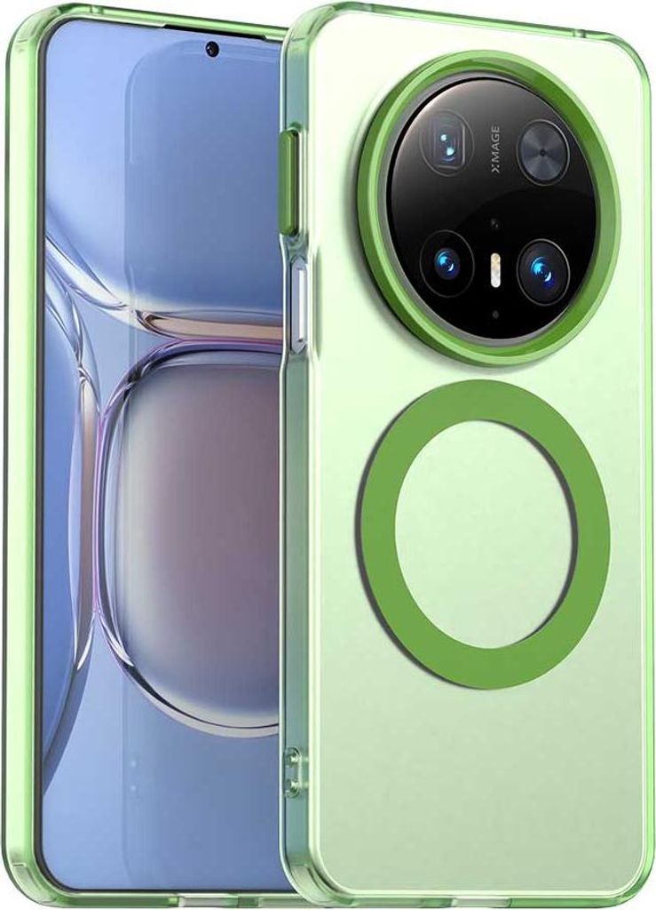 Magnetisch Hülle für Huawei Mate 70, Schlank Durchscheinend Matt Stoßfest Handyhülle Grün