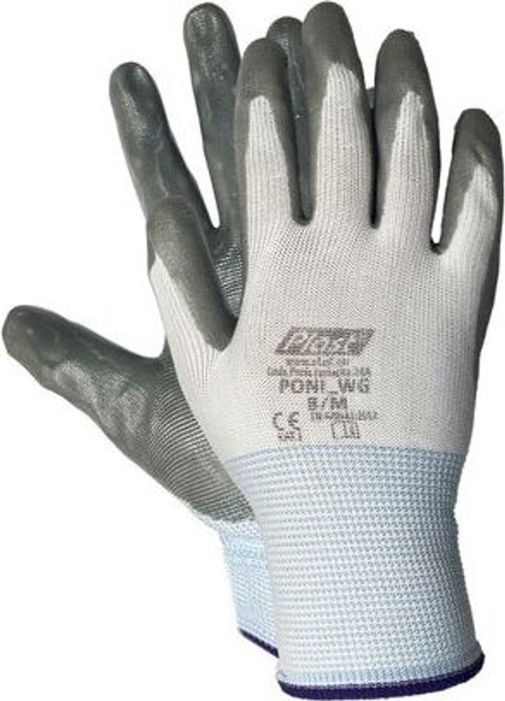 12 Paar Arbeitshandschuhe Montagehandschuhe Nylon-Nitril Größe M-8 Unisex grau