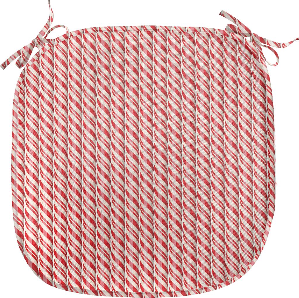 ABAKUHAUS Zuckerstange Polster für Esszimmerstühle, Rote Weihnachtsbonbons, Dekoratives wasserfestes Kissen mit Riemen für Küchensitze, 40 cm x...