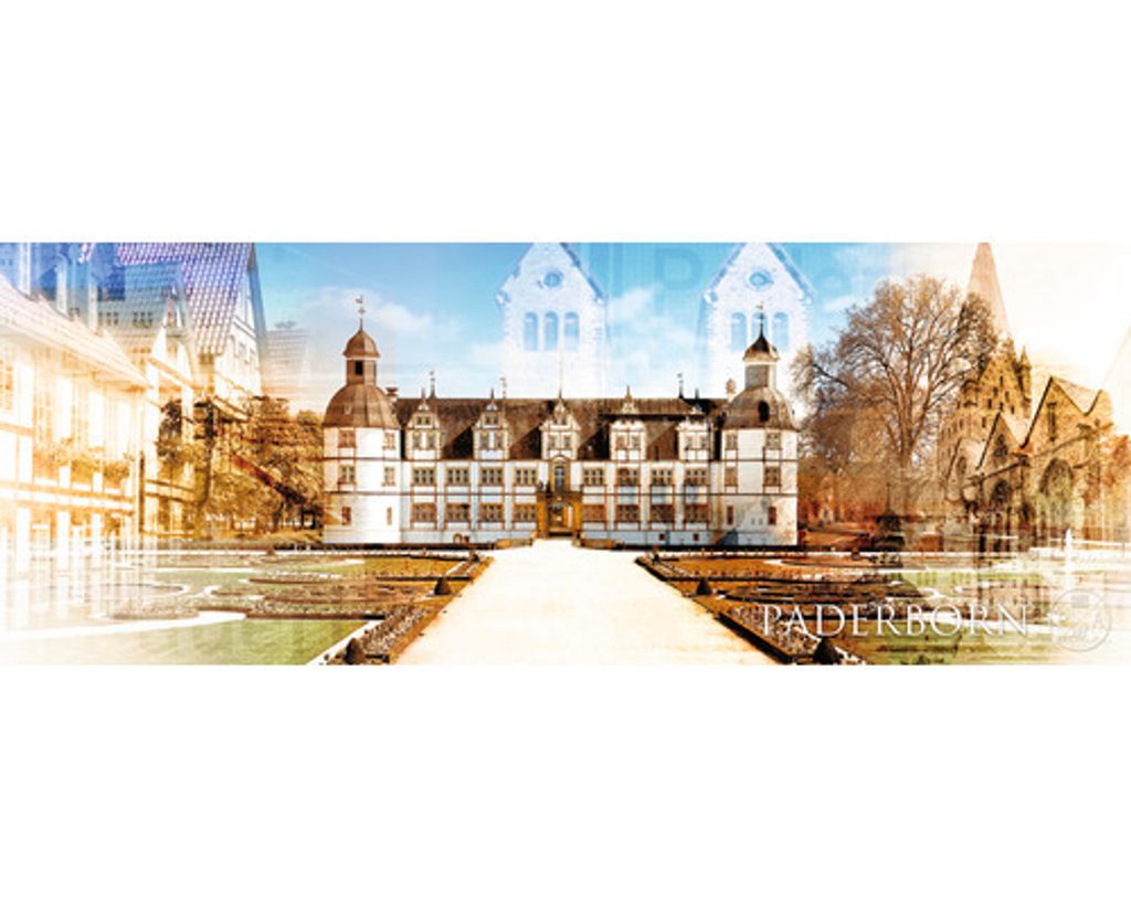Glasbild Paderborn Schloß Neuhaus II 80x30 cm