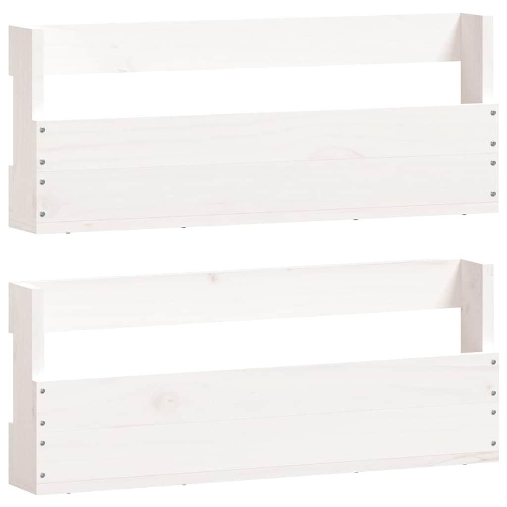 vidaXL Wand-Schuhregale 2 Stk. Weiß 59x9x23 cm Massivholz Produktbild 