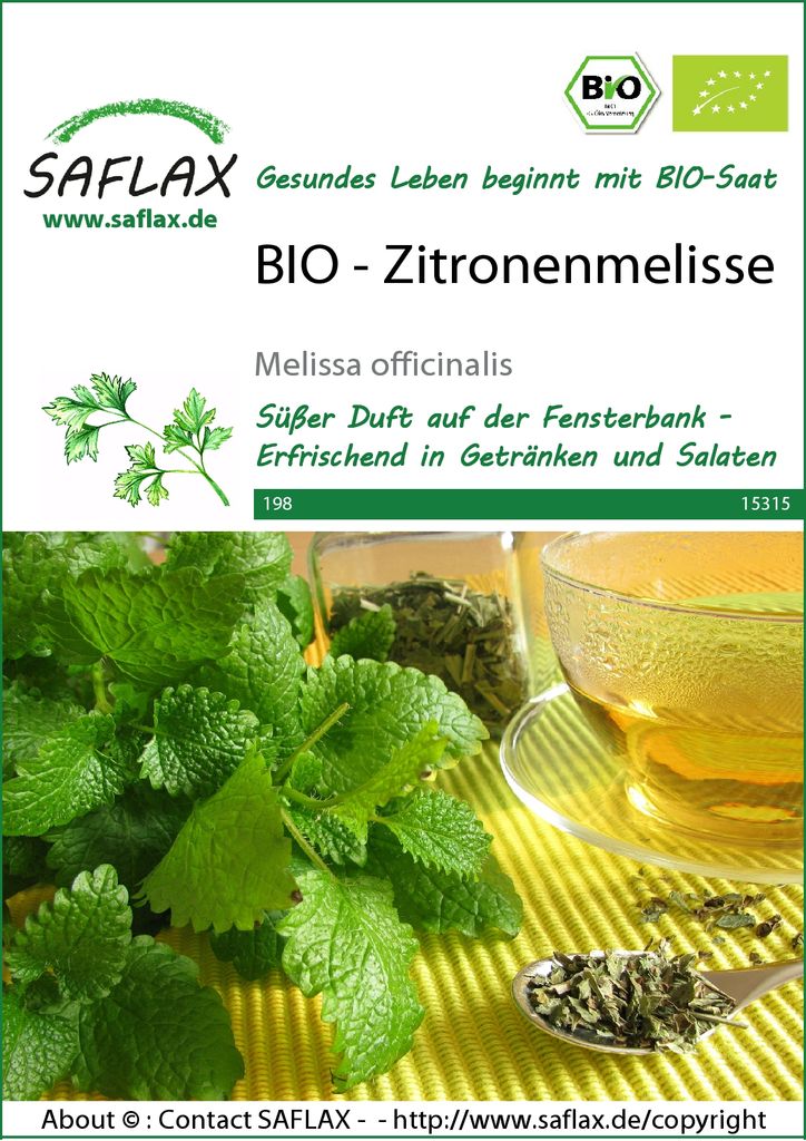 SAFLAX -  - Citroenmelisse - 1000 zaden - *Melissa Productafbeelding 