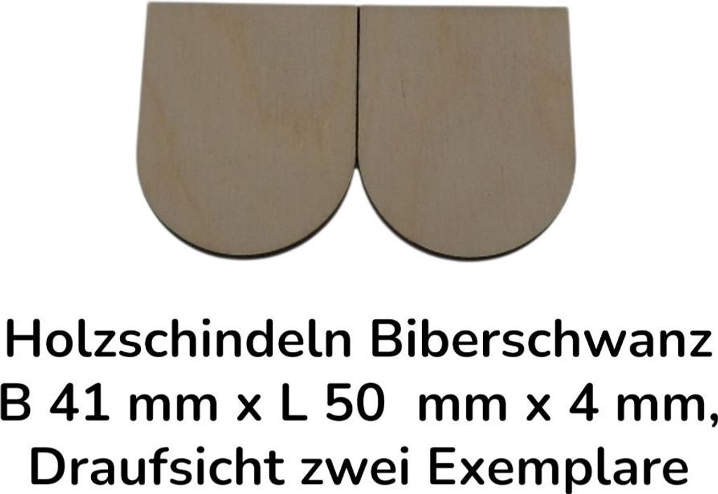 25 Stück Holzschindeln Biberschwanz B 41 mm x L 50 mm x 4 mm
