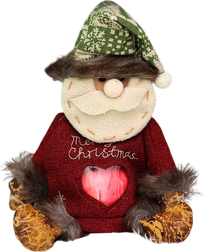 Weihnachtsgeschenktüte mit Reißverschluss, großer Platz, wiederverwendbar, Stoff, Süßigkeitentüte, Schneemann, Weihnachtsmann, Elch-Muster, U...