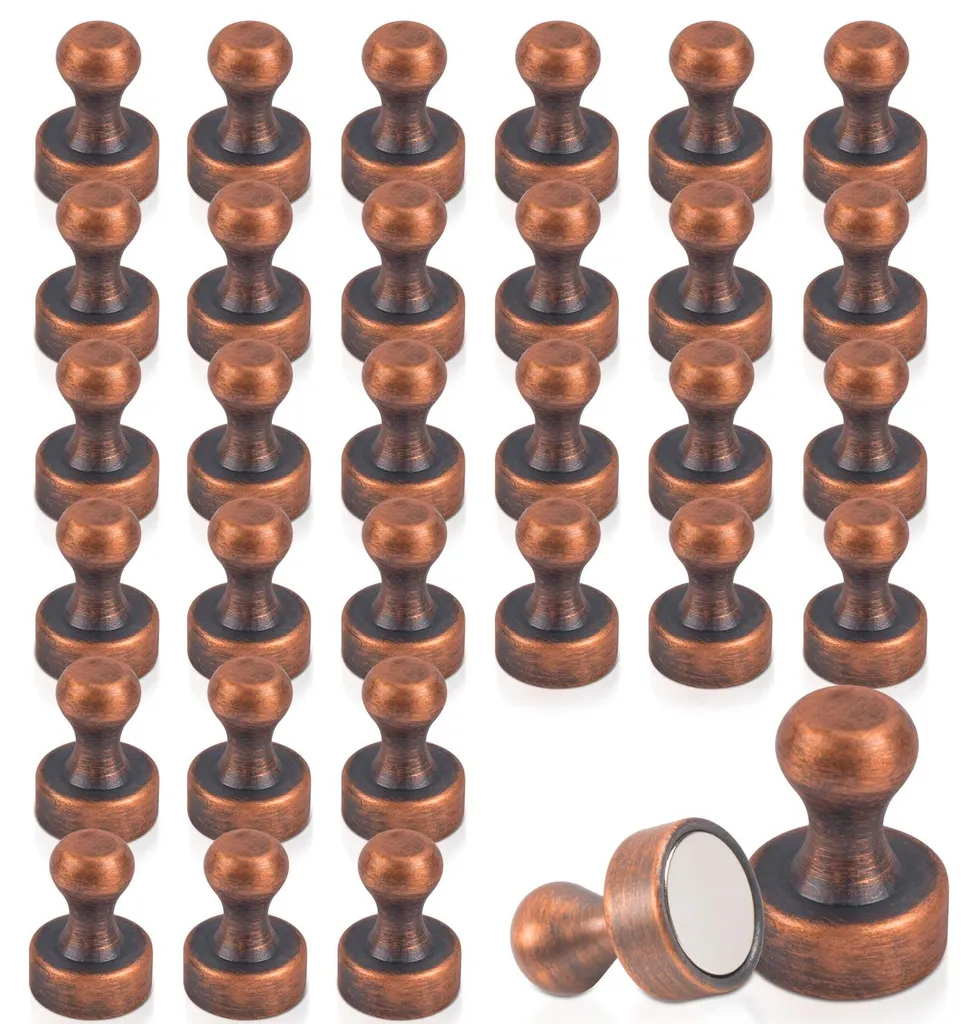 32 Aimants Néodyme 12x16 mm Ultra Puissants - Magnets Bronze de Bureau
