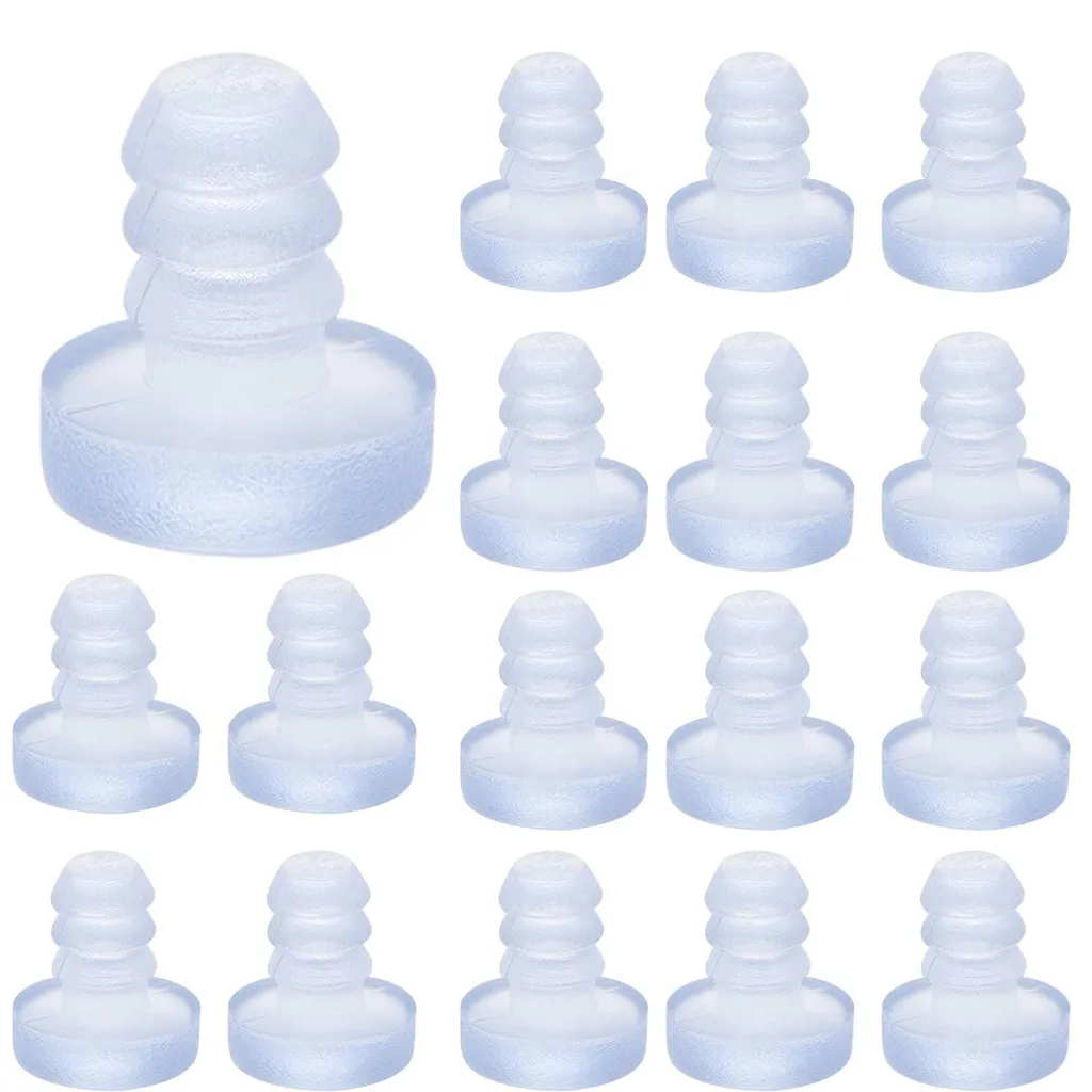 100 Butoirs de Porte Transparents en Caoutchouc de 10mm - Lot Antichoc