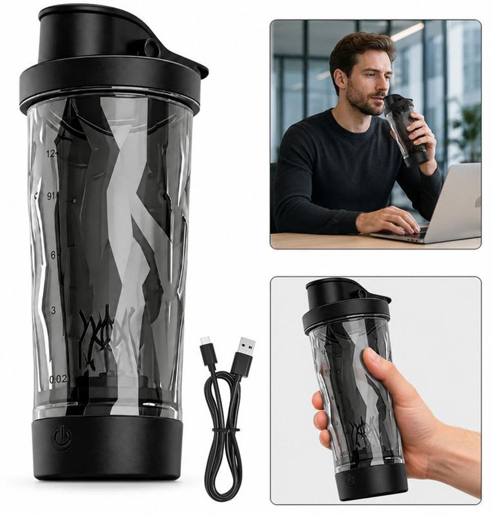 Elektrischer Shaker Becher 600ml Protein Shaker Bottle Produktbild 