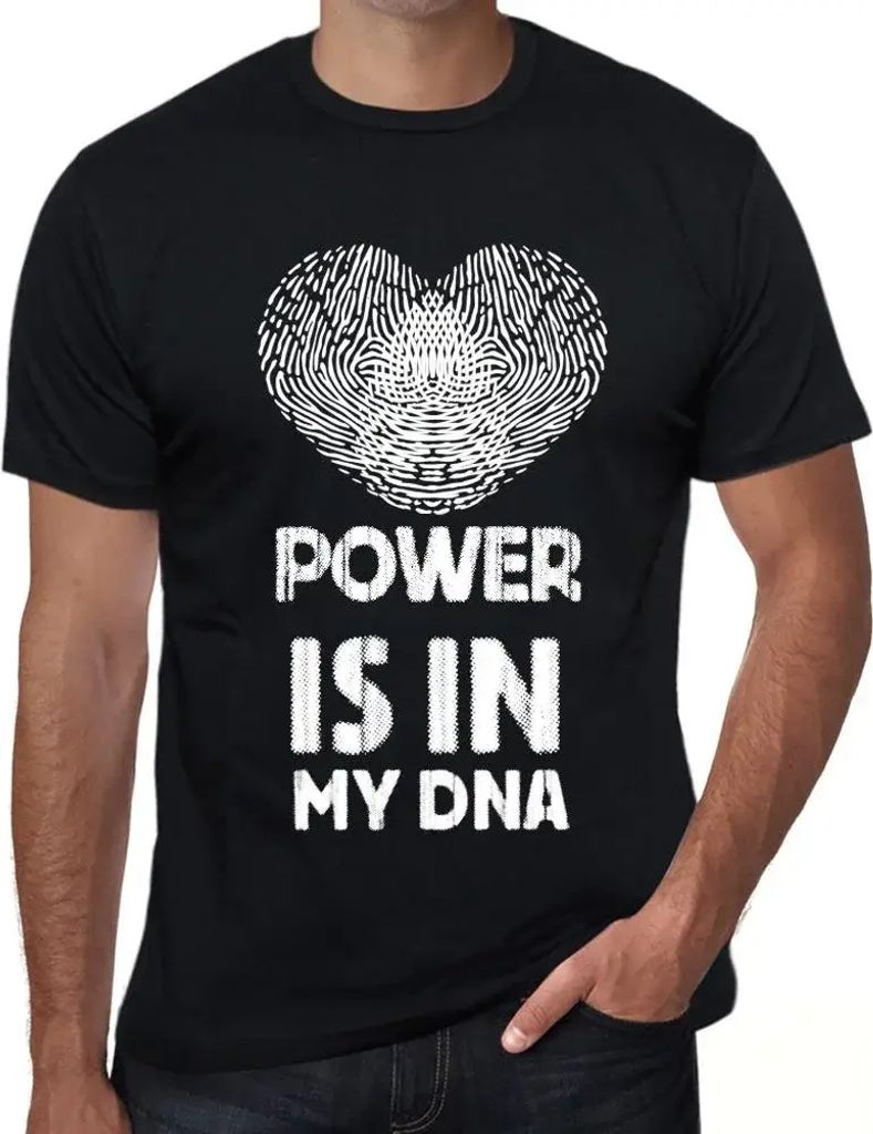 Herren Grafik T-Shirt Macht ist in meiner DNA – Power Is In My Dna – Öko-Verantwortlich Vintage Jahrgang Kurzarm Lustige Druck Geburtstag Gesc...