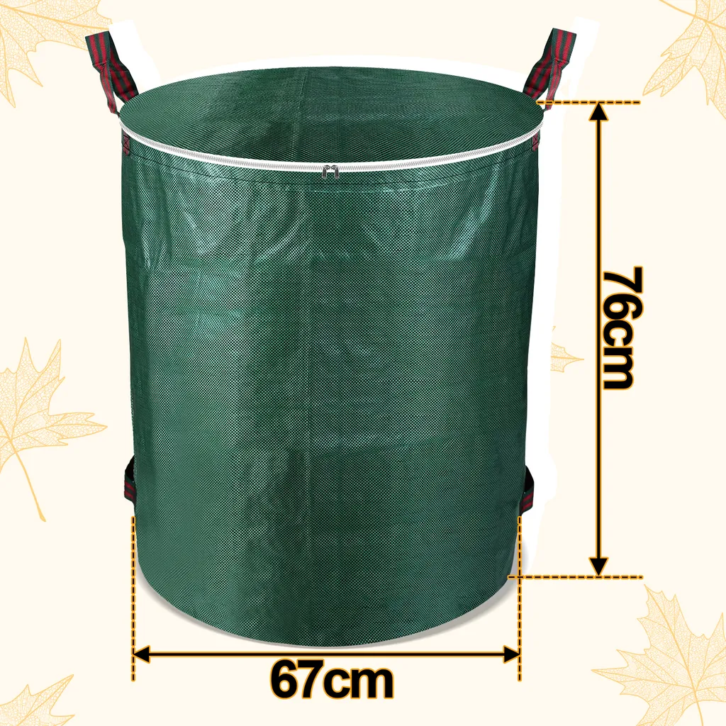 Sac à déchets de jardin 272L avec couvercle zippé - Set de 3 sacs robustes - 2