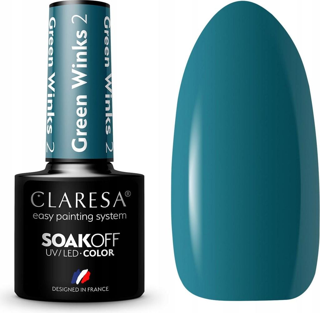 CLARESA lakier hybrydowy GREEN WINKS 2 -5g