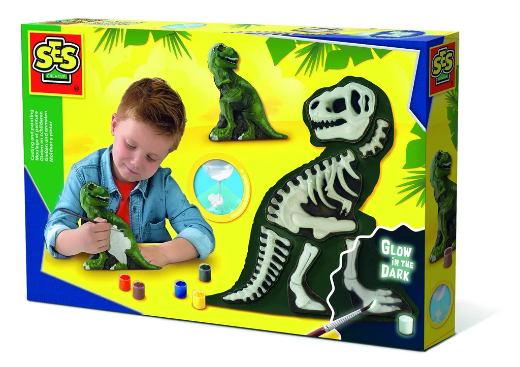 SES Creative Gieten et Paler T-Rex avec Squelette Dinosaure 01283