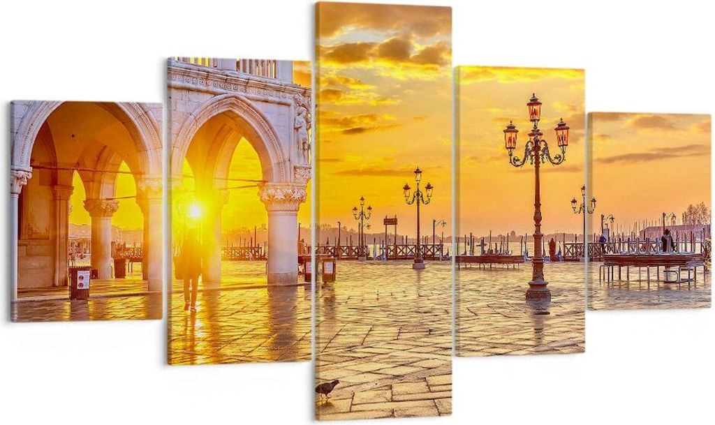 Bild auf Leinwand - Leinwandbild - Venedig Stadt - 125x70cm - Wand Bild - Wanddeko - Wandbilder - Leinwanddruck - Bilder - Kunstdruck - Wanddekorat...