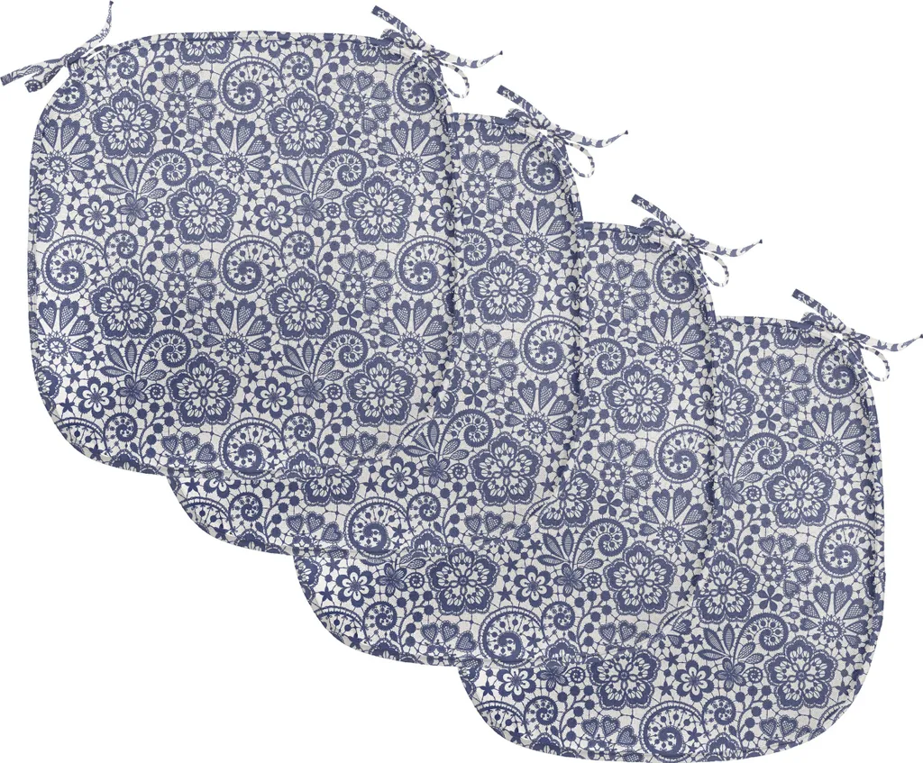 Cuscini Sedie Cucina Lavabili 40x40 - ABAKUHAUS Blu 4 Pezzi Impermeabili
