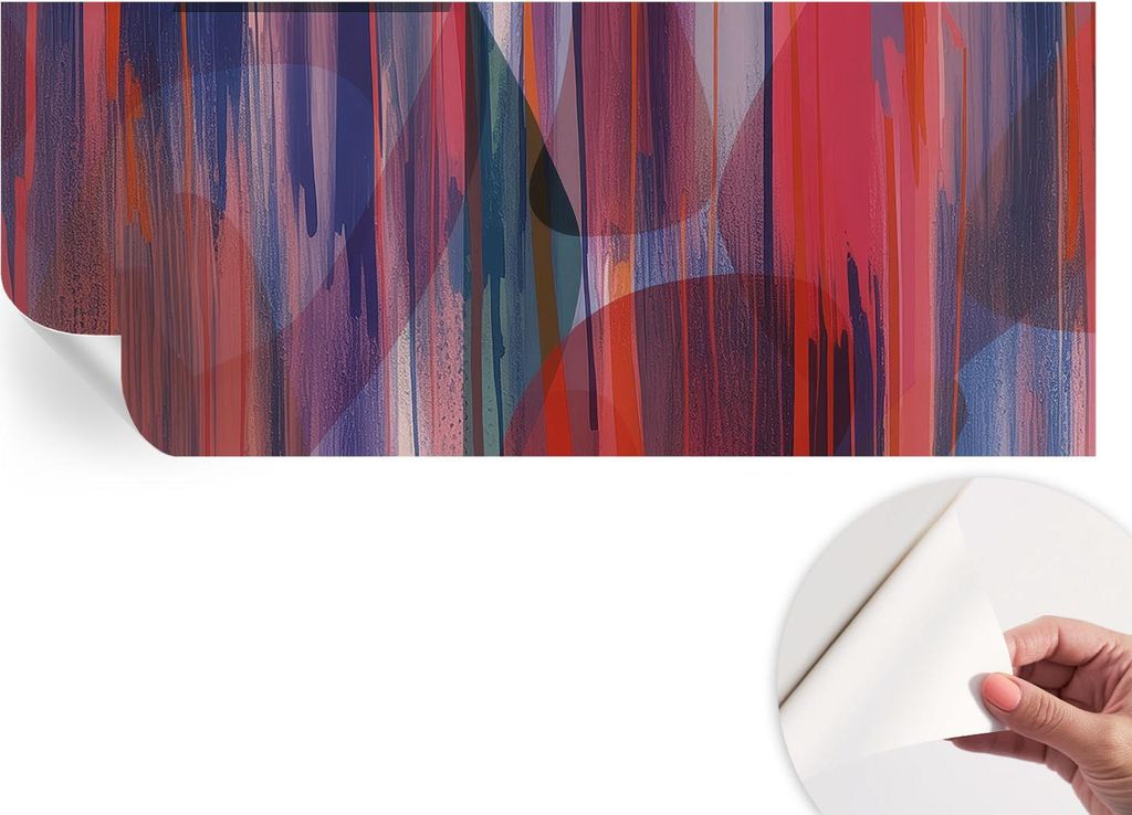 Selbstklebende Wandtapete - Dekorative Tapete für Wohnzimmer - Klebefolie für Wandbilder - Tapetenfolie für Wanddekoration - 208x146 cm - Regenb...