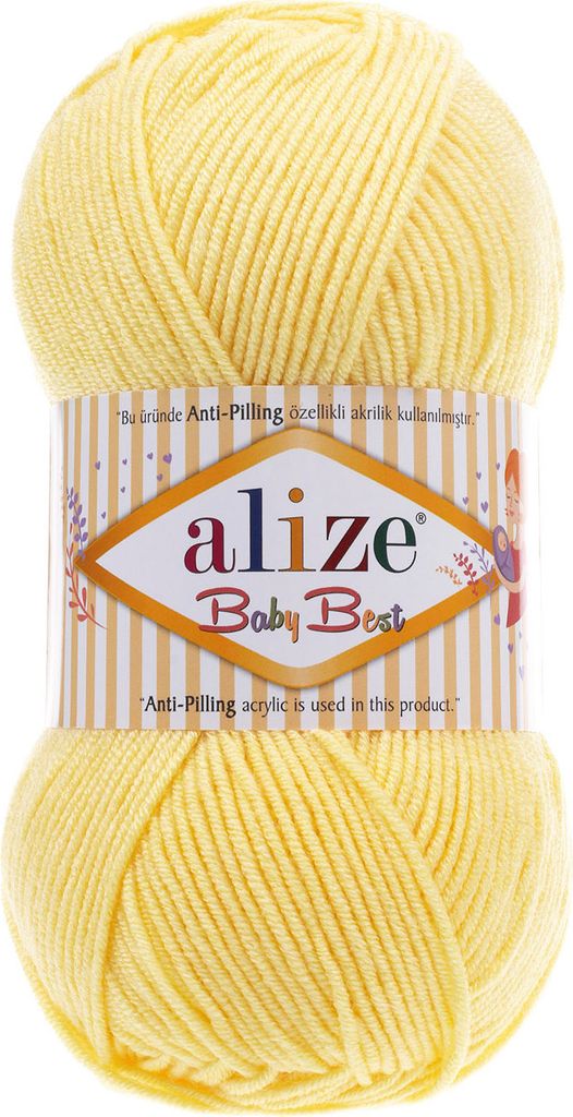 100g Strickgarn ALIZE Baby Best uni Babywolle Wolle Produktbild 