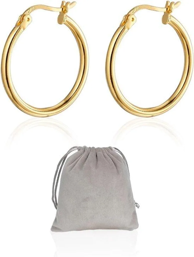 Boucles d'oreilles rondes ovales dorées pour femme – Modèle Élise B01