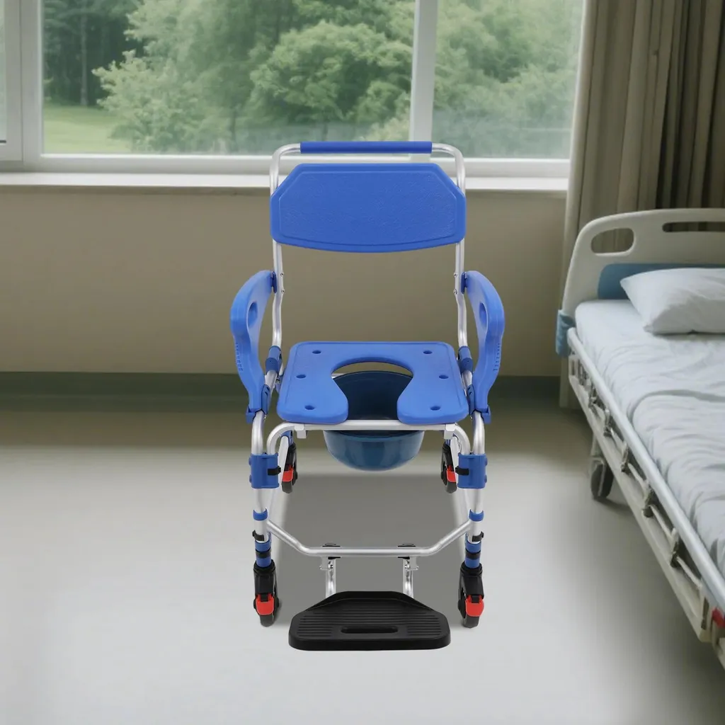 Chaise de commode mobile et fauteuil de douche médical ergonomique - 6