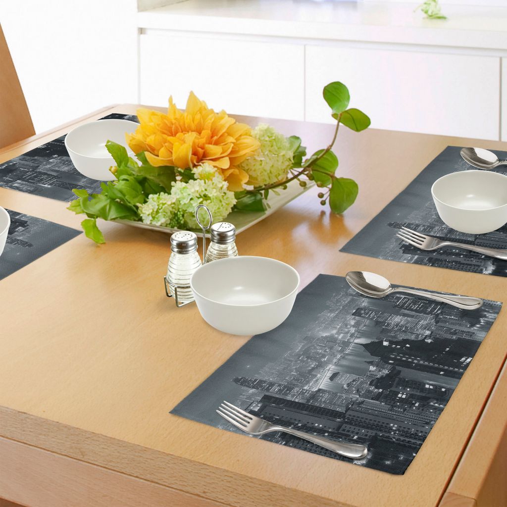 ABAKUHAUS Stadt Platzmatten, Luftnacht der Ansicht-Hong Kong-Skyline-berühmten modernen städtischen Stadt-Metropolen-Panorama-Bildes, Untersetzer...