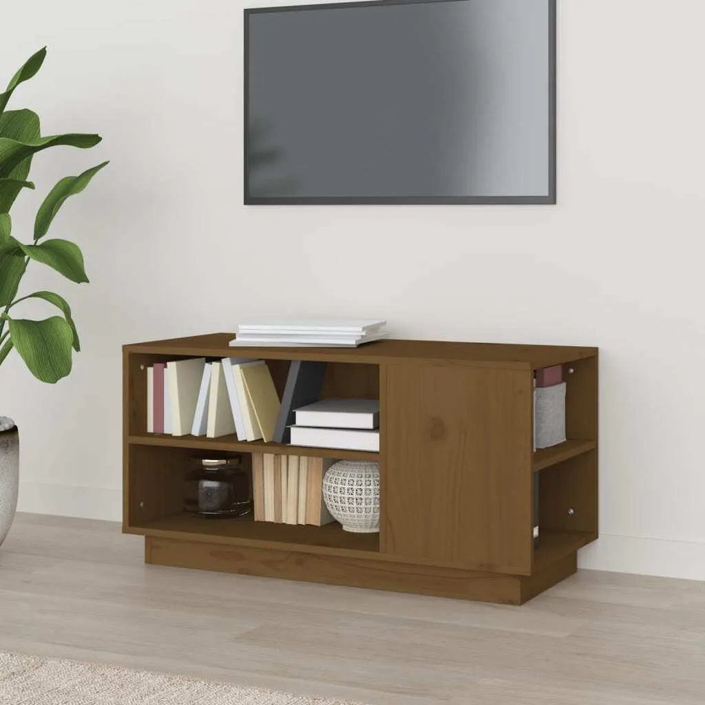OFFERTA Mobile TV Maison Exclusive 80cm Legno Massiccio Pino Miele