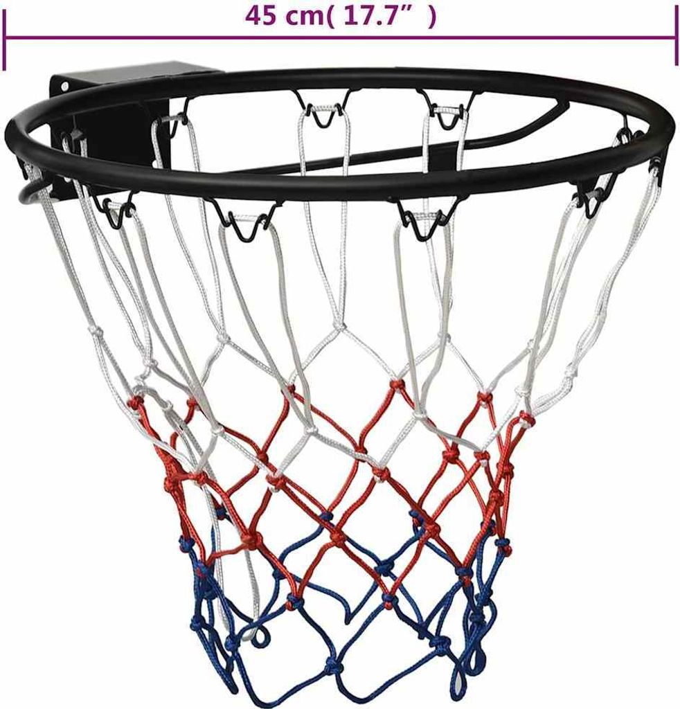vidaXL Basketballring Schwarz 45 cm Stahl Produktbild 1