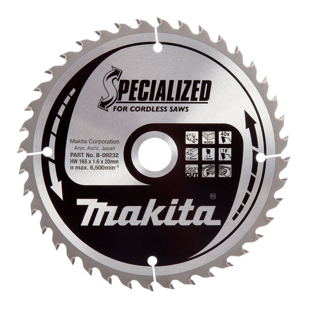 Makita B-32960 Specialized TCT-Kreissägeblatt 165 x 20 mm 40T Holz
