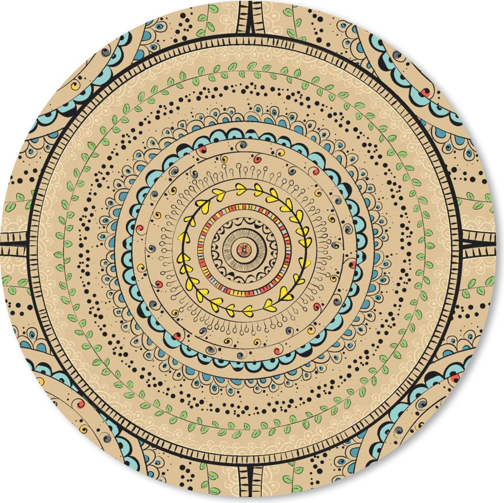 MuchoWow Mauspad Mousepad Kreise - Muster - Südamerika 50x50 cm - Mousepads - Maus Mat - Pad - Mausunterlage - Vinyl