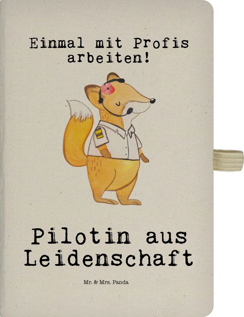 Mr. & Mrs. Panda Tagebuch Pilotin Leidenschaft - Transparent - Geschenk, notizbuch, Journal, Flugzeug, Spruch, Cockpit, Jubiläum, Kladde, Adressbu...