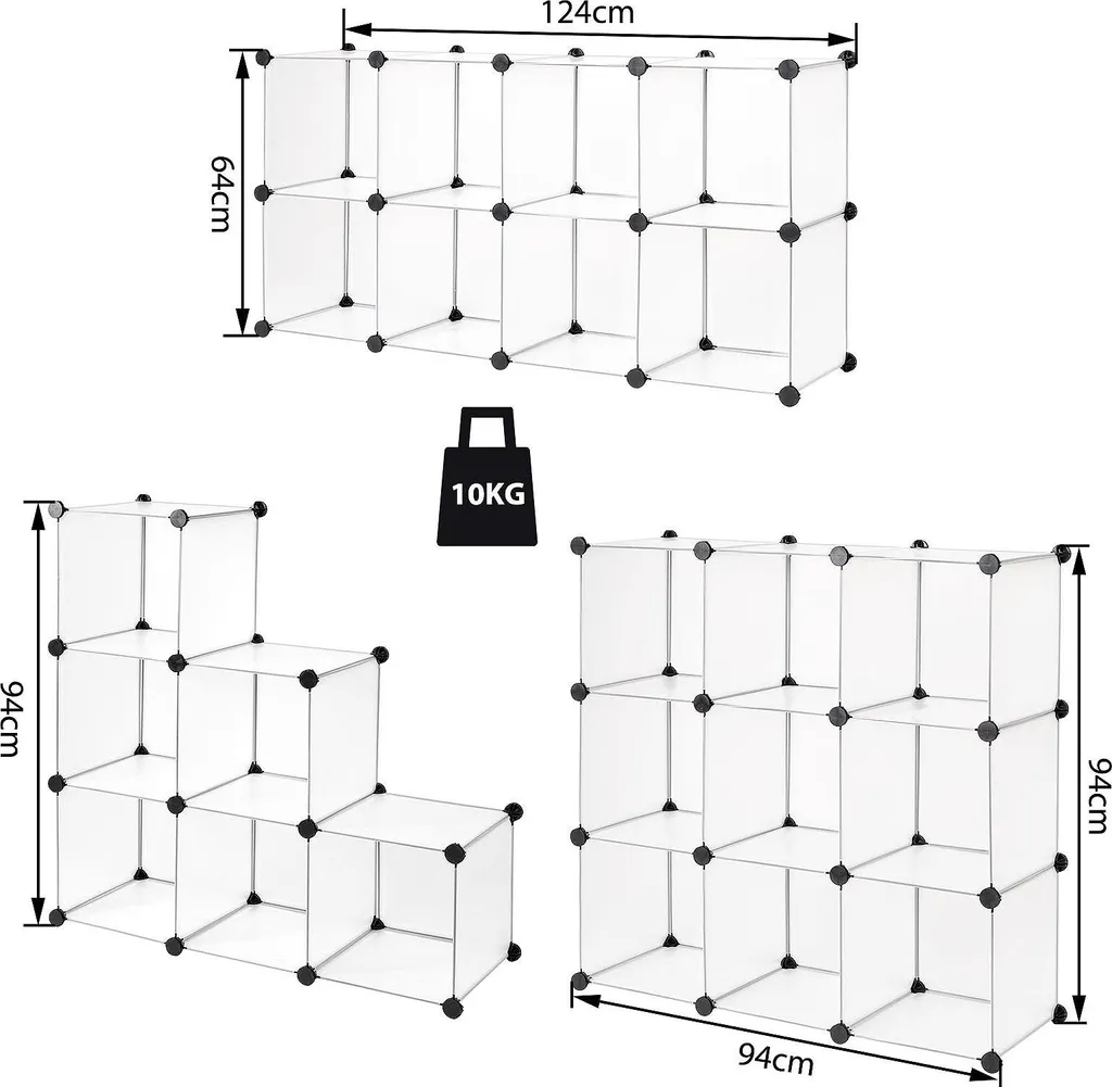 Étagère cube robuste et imperméable montage flexible 9 compartiments