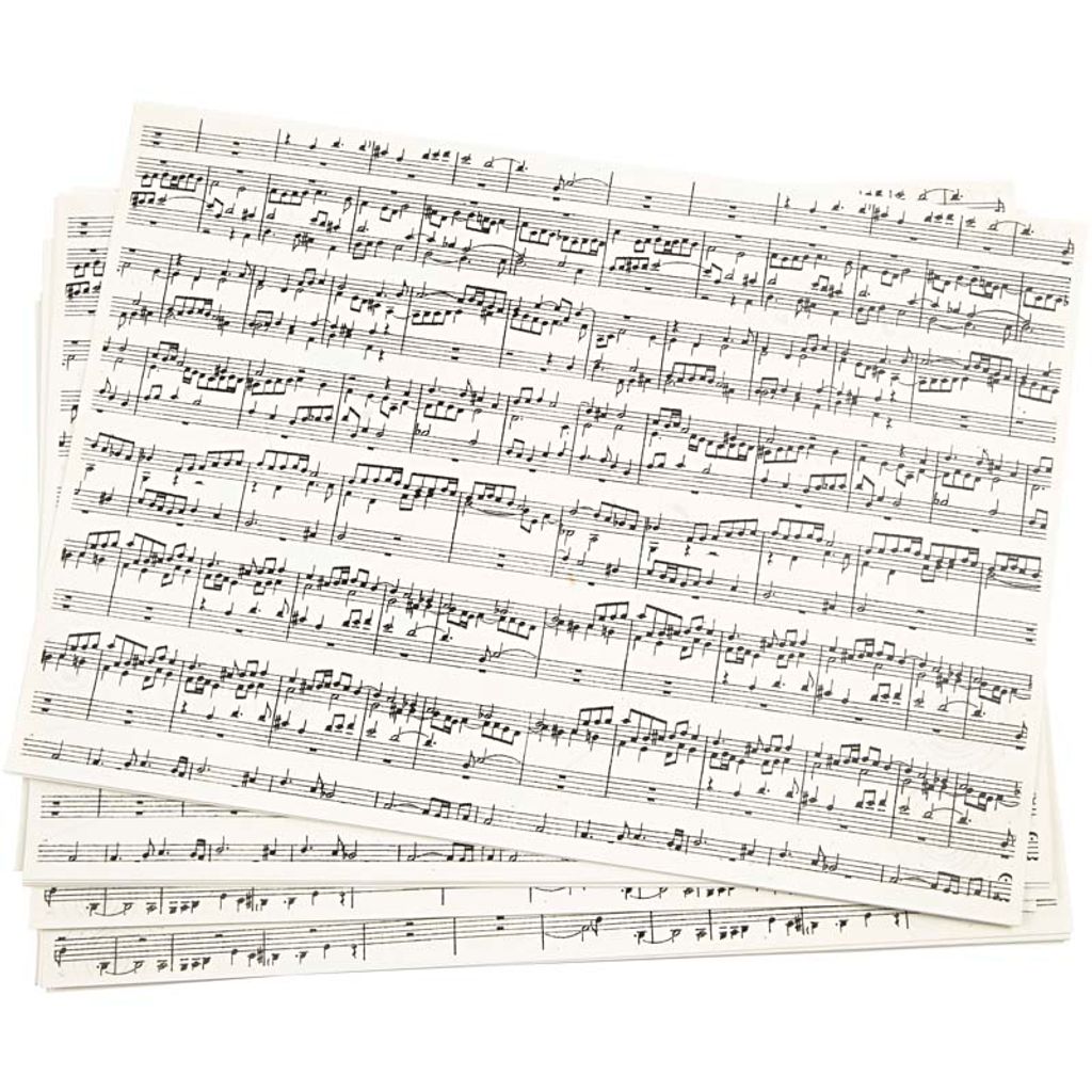 Creativ Company Kraftpapier mit Aufdruck, Musiknoten, A4, Produktbild 