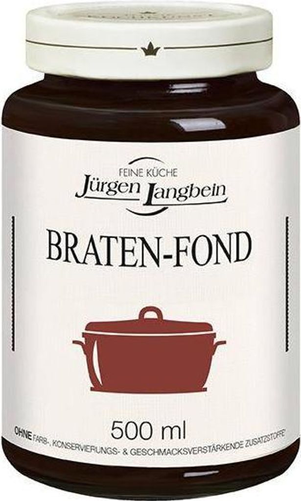 Jürgen Langbein Braten-Fond 500ml Glas Glutenfrei Lactosefrei Ohne geschmacksverstärkende Zusatzstoffe