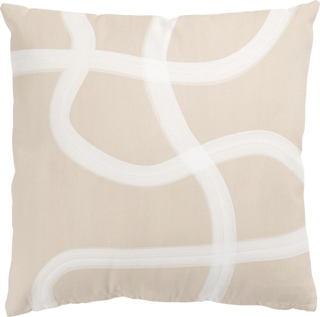 Dekokissen originell drinnen / Indoor Zierkissen Canvas waschbar Design beige Abstrakt Sofakissen ohne Füllung