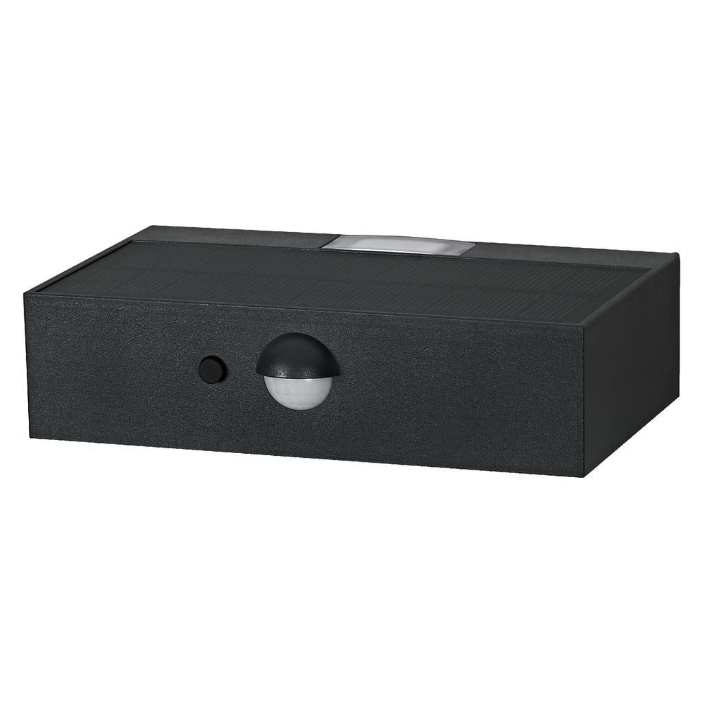 Ledvance LED Außenleuchte Wandlampe Endura Style Solar Dunkelgrau IP65 3W 300lm warmweiß 3000K Bewegungsmelder