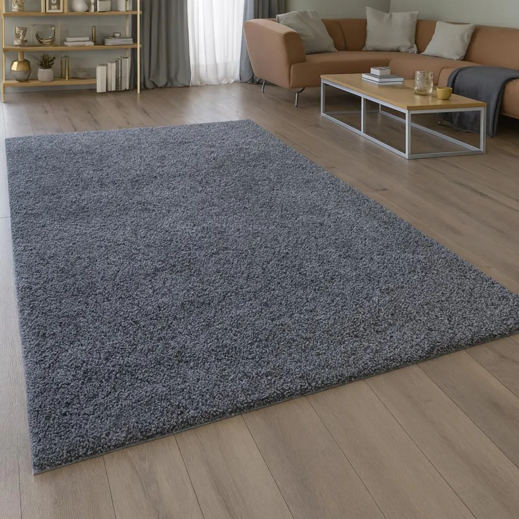 Tapis de salon Shaggy gris 240x340 cm - Idéal pour chambre et séjour