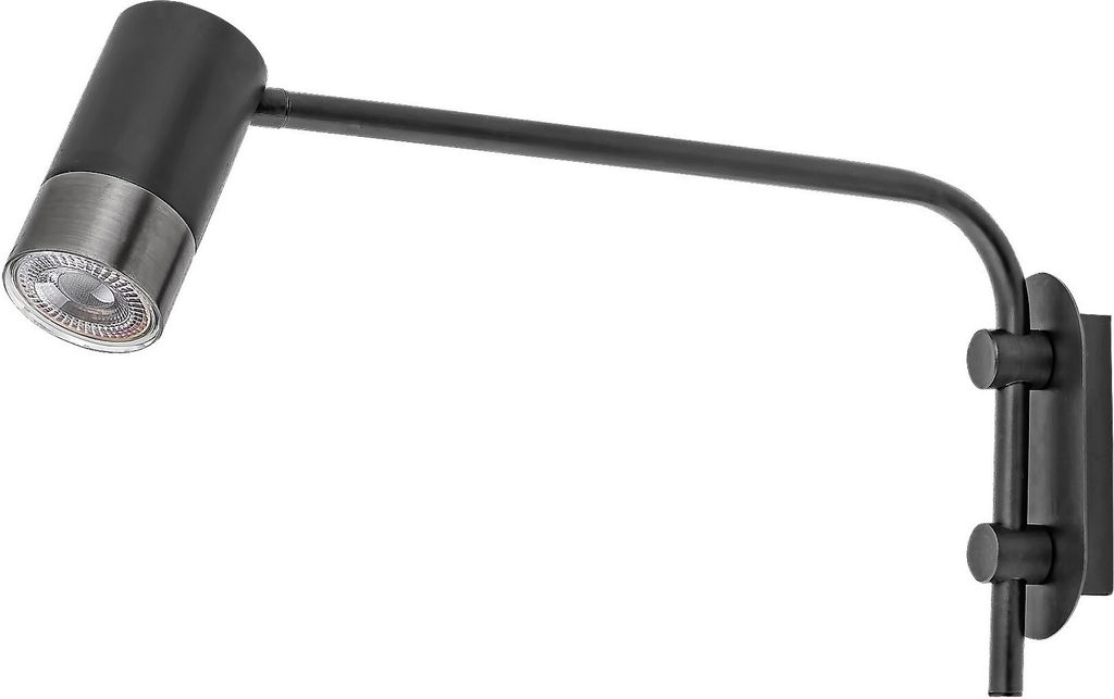 Rabalux 5072 Wandleuchte Zircon, GU10, schwarz-silber, rund, Minimal, ø52mm